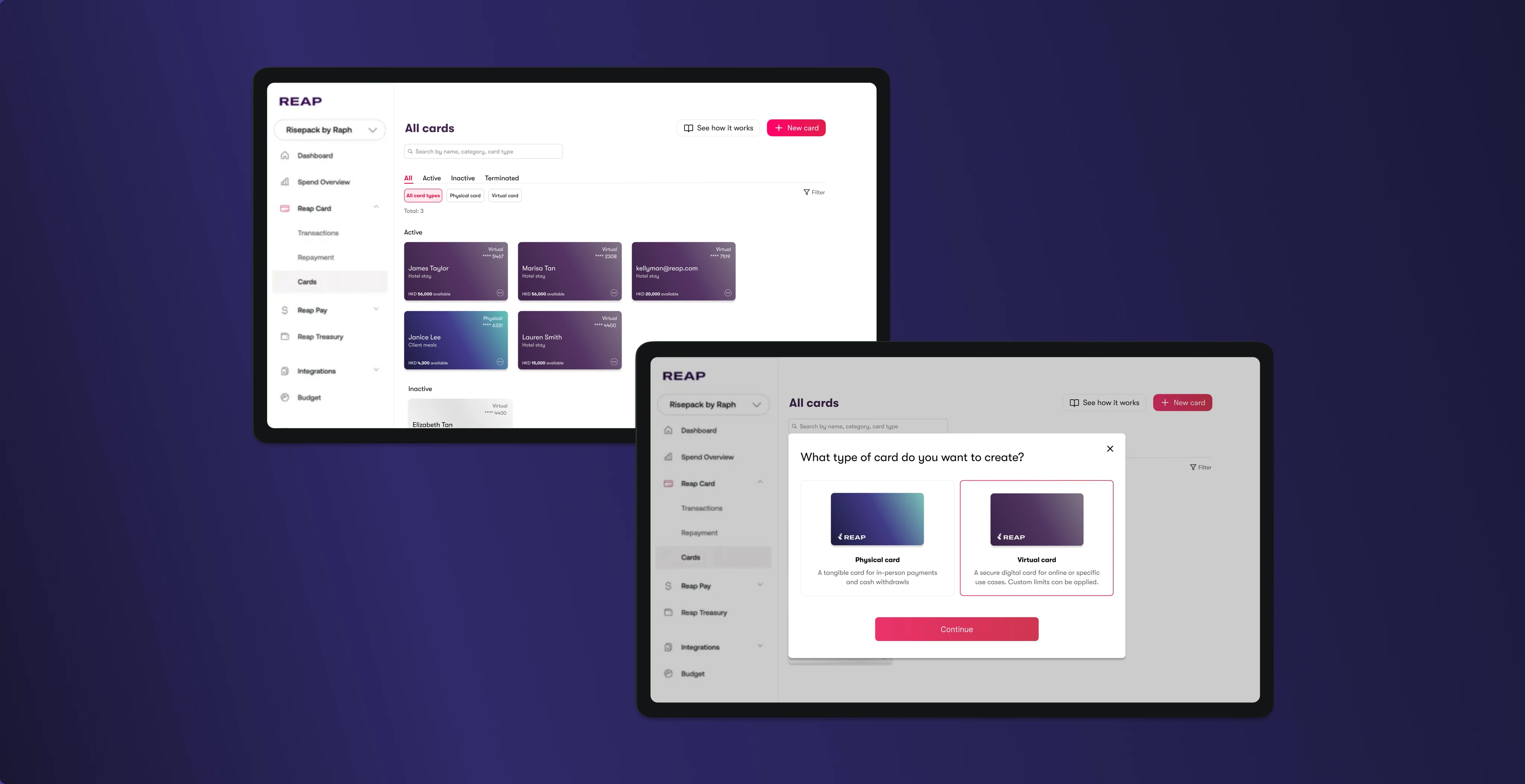 Reap multi-card creation flow prototype